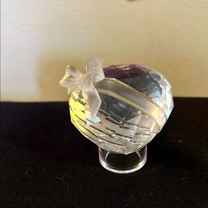 SWAROVSKI Vintage Crystal Heart with Bow-Authentic signature-Minor Flaws